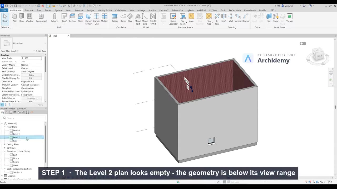 View Range: why a plan looks empty, and the View Depth fix